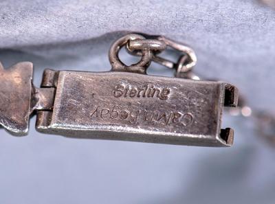 INLAID STONE STERLING BRACELET