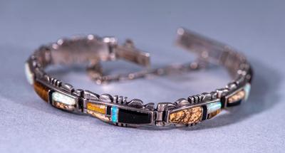 INLAID STONE STERLING BRACELET