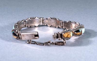 INLAID STONE STERLING BRACELET