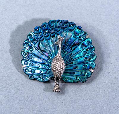 ABALONE PEACOCK BROOCH