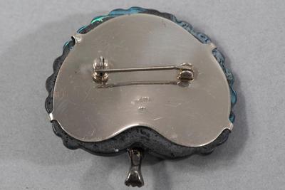 ABALONE PEACOCK BROOCH