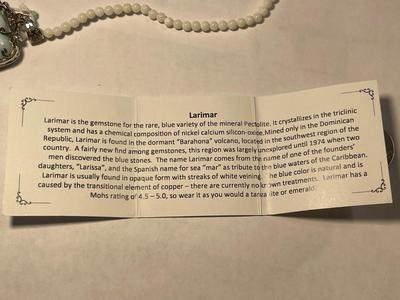 New Never Worn "MICHAEL VALITUTTI" Scarce Larimar Gemstone in a Palladium & Sterling Silver Alloy Pendant w/Bead Necklace...