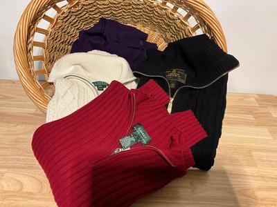 Ralph Lauren’s sweaters for the season, size L