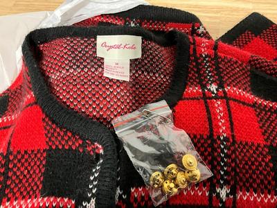 Crystal-Kobe Sweater, Medium, Includes original gold buttons
