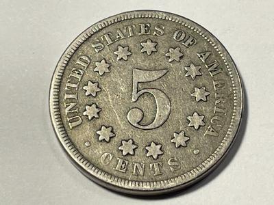 1867 CIRCULATED CONDITION SHIELD NICKEL WITH MAJOR DIE CRACK/BREAK AS PICTURED. FREE DOMESTIC SHIPPING.