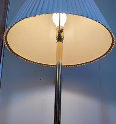 Floor Lamp with Round Glass Shelf and Shade