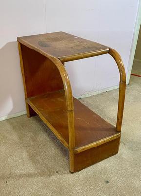 Vintage Bamboo and Wood End Table