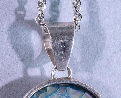 ABALONE BROOCH WITH STERLING CHAIN