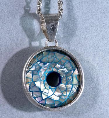 ABALONE BROOCH WITH STERLING CHAIN