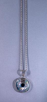 ABALONE BROOCH WITH STERLING CHAIN