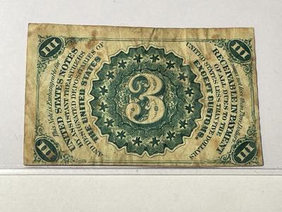 (13) Civil War Era Fractional Currency Banknotes Preowned from an Estate Cleanout Circulated-Nice Circulated Conditions as Pictured.