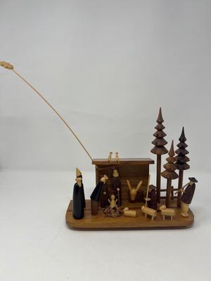 Hand Carved Wood Creche From Philippines