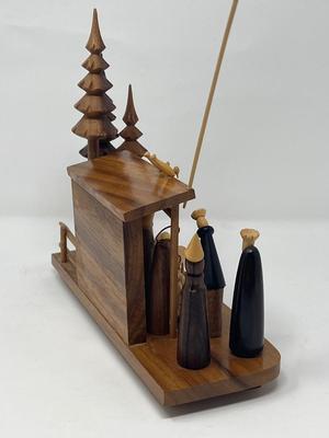 Hand Carved Wood Creche From Philippines
