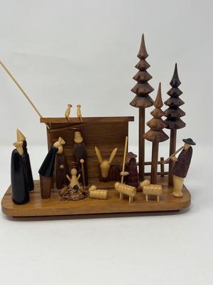 Hand Carved Wood Creche From Philippines
