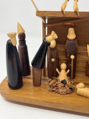 Hand Carved Wood Creche From Philippines