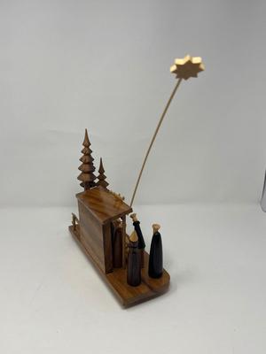 Hand Carved Wood Creche From Philippines