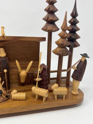 Hand Carved Wood Creche From Philippines