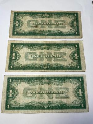 Lot of (3) Circulated Condition Funny Back Silver Certificates as Pictured. FREE DOMESTIC SHIPPING.
