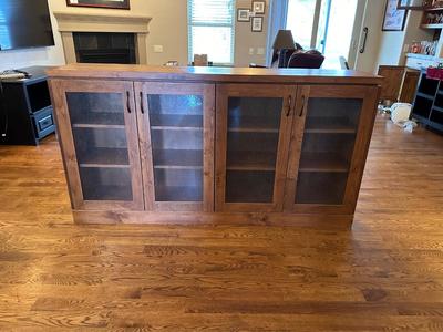 VERY NICE 4 DOOR GLASS DISPLAY CABINET