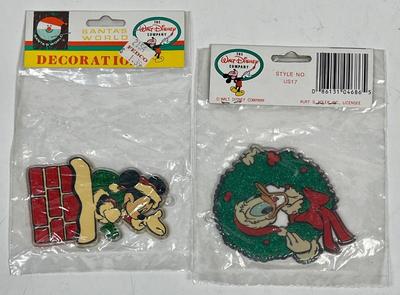 The Walt Disney Store NEW in pkg Christmas Ornaments Mickey Mouse & Donald Duck