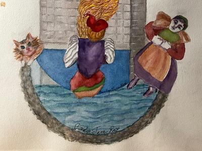 Rapunzel Watercolor Framed Art by Carolyn Rex