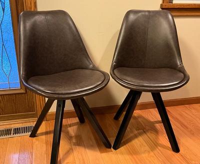 Faux Leather Side Chairs - 2