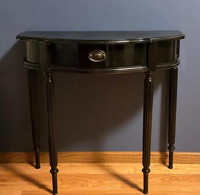 Black table 30”H, 31”W, 16”D