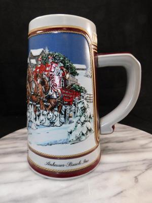 Vintage 1989 Anheuser-Busch Budweiser Clydesdales Stein 6.75"