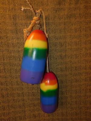 Vintage Foam Rainbow Lobster Trap Floats 11"/13"