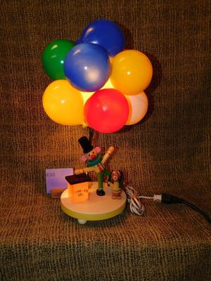 Vintage Clown + Dog Nightlight 19" Balloon Vendor