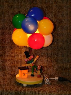 Vintage Clown + Dog Nightlight 19" Balloon Vendor