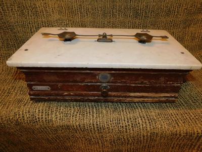 Antique Marble Top Apothecary Scale, No Cover or Drawer