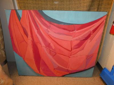 Large Abstract Painting on Stretched Canvas AS IS