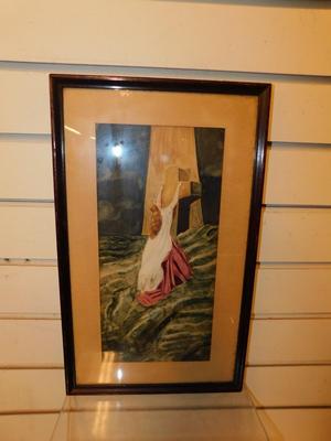 Vintage Framed & Matted "Rock of Ages" Print 15.75"x9.5"