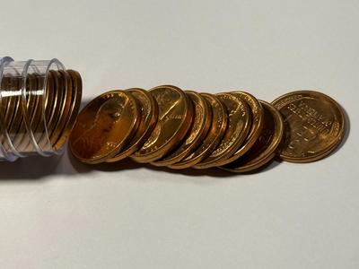 1955-D CHOICE BU RED LINCOLN CENT ROLL OF 50 COINS (ROLL #1). FREE DOMESTIC SHIPPING.
