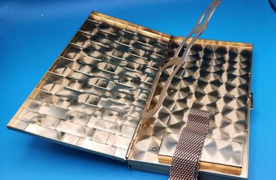 Gold Embossed Metal Vanity Purse