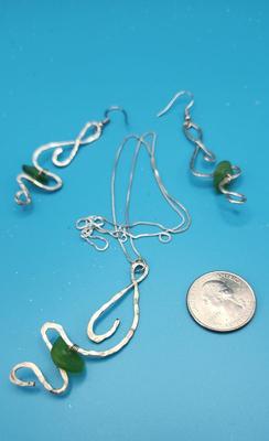 Treble Clef Earrings and Necklace