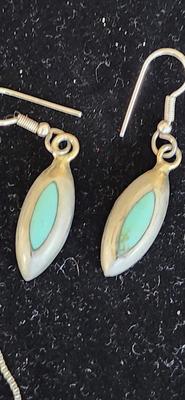 Feather Pendant and Earrings