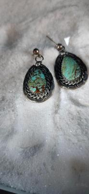 Turquoise and Sterling Dangle Earrings