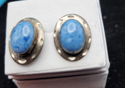 Denim Lapis Earrings