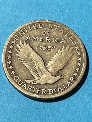 1917-P TYPE-I FINE CONDITION STANDING LIBERTY SILVER QUARTER AS PICTURED. FREE DOMESTIC SHIPPING.