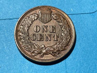 1902 AU58 CONDITION CHOCOLATE BROWN INDIAN HEAD CENT AS PICTURED. FREE DOMESTIC SHIPPING.