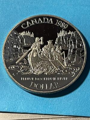 1989 Canada Fleuve Mackenzie River Commemorative Proof Silver Dollar as Pictured. FREE DOMESTIC SHIPPING.