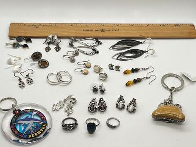 LOT 121J: Collections of Earrings, Rings and More