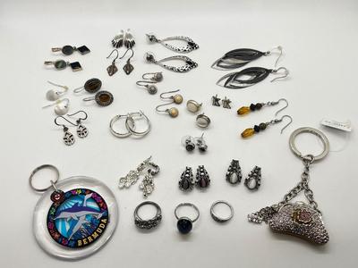 LOT 121J: Collections of Earrings, Rings and More