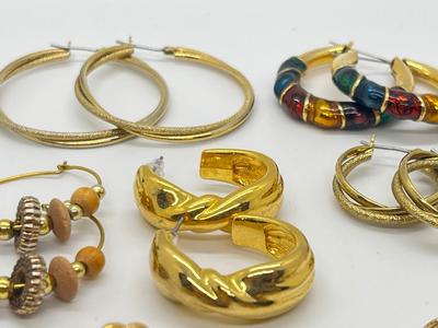 LOT 125J: Collection of Gold Tone Earrings