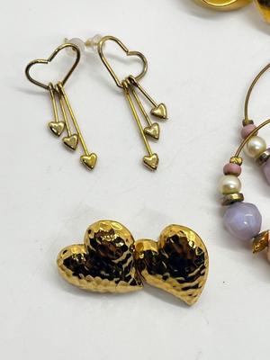 LOT 125J: Collection of Gold Tone Earrings