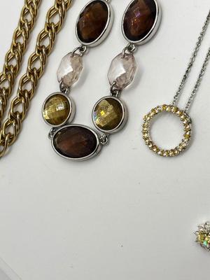 LOT 129J: Jewelry Collection - Necklaces, Pin, Pendant and Earrings