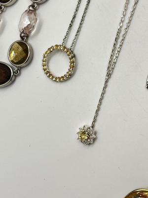 LOT 129J: Jewelry Collection - Necklaces, Pin, Pendant and Earrings