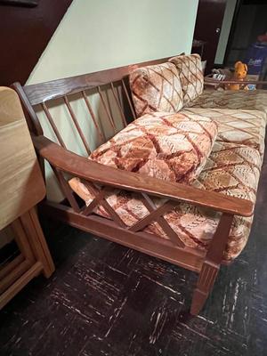 Mid-Century Wood Frame Couch